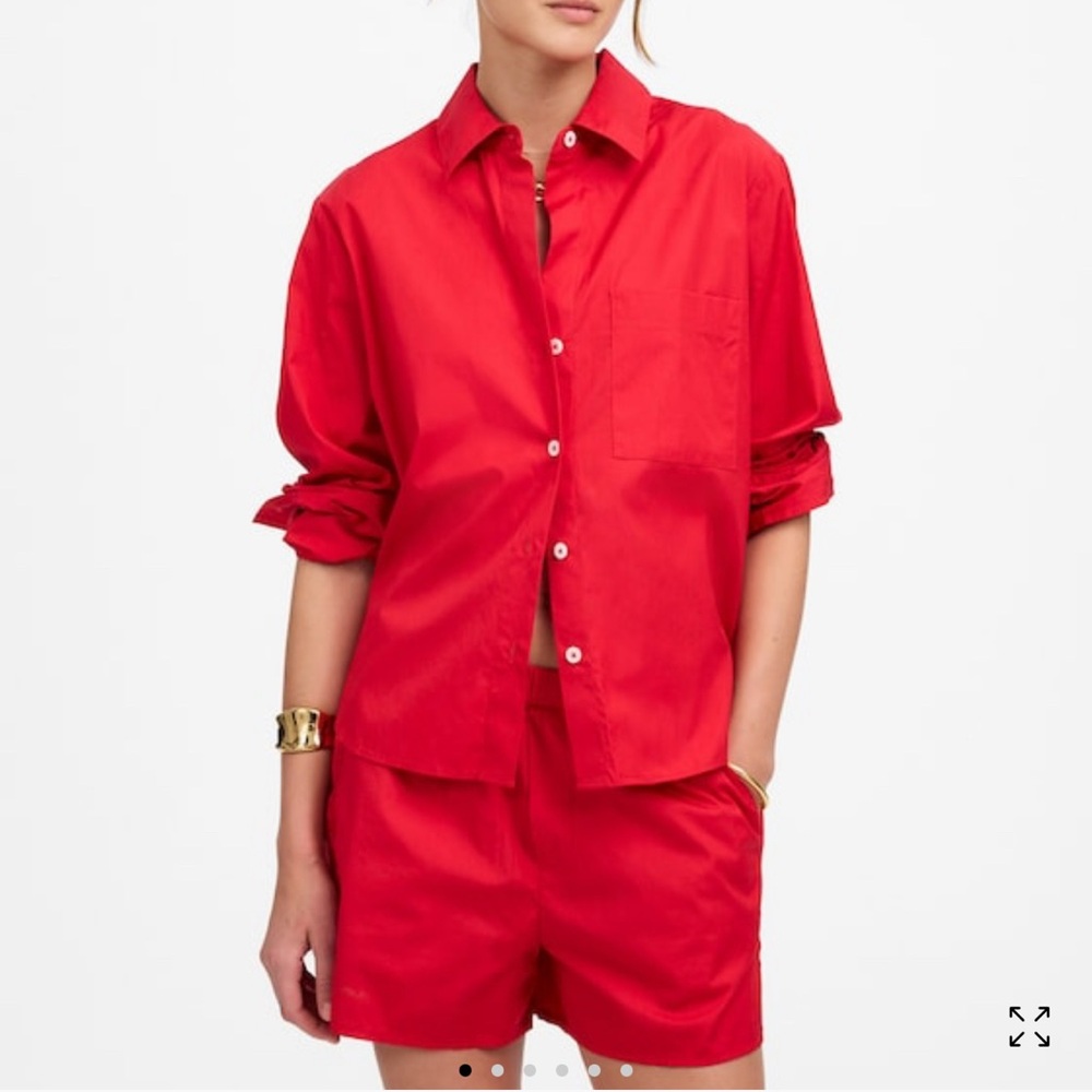 Madewell Bright Red Button-Down Shirt